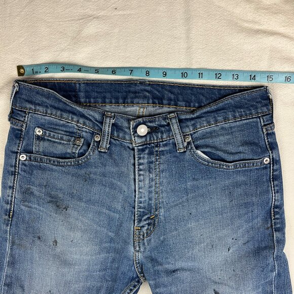 Levi's 513 Blue Jeans Size 31x32 Slim Straight Leg Mid-Rise Stretch Denim Men's - Picture 14 of 16